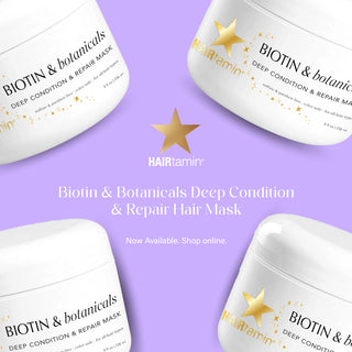 Unlock the Secret to Luscious Locks: Introducing Hairtamin's Biotin & Botanicals Deep Condition & Repair Hair Mask! 🌿💆