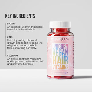 HairBurst - Unicorn Vegan Hair Vitamins 30 Day Supply (60 Count)